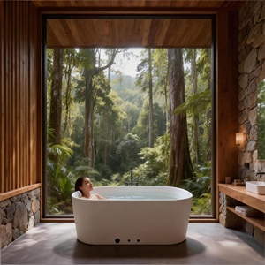 Baignoire de Luxe pour Bain de Glace - Surface Solide Texture Ardoise, Durabilité Toutes Saisons, Idéale pour Hôtels, Resorts, Spas ou Jardins - Product Image 1