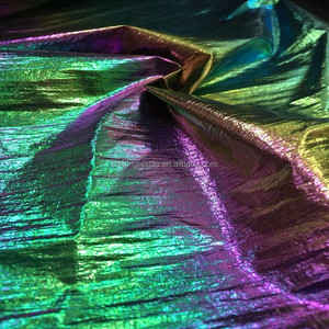 <span class=keywords><strong>Film</strong></span> métallisé irisé arc-en-ciel pailleté en stock, 22 couleurs, tissu en nylon taffetas froissé 20D, doré, pour veste en duvet - Product Image 5