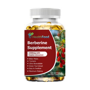 Cápsulas de Berberina de 1500 mg, Suplemento Herbal Orgánico, Directo de Fábrica, Berberina HCl, Promueve la Digestión, Aumenta la Energía - Product Image 1