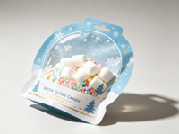 Sacs d'emballage de bonbons de Noël découpés à la forme, refermables avec fermeture éclair, pochettes festives personnalisées en aluminium imprimé