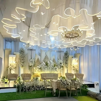 ZKAI Rideau de plafond LED de luxe en forme de vague, design en S, pour mariage, événement, fête, décoration