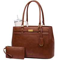 LOVEVOOK Large Shoulder Handbag Purse Gifts for Women 15.6 Inch PU Leather Computer Bags Waterproof Business Office Work Bag
