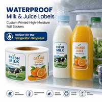 Etiquetas Reutilizables de Vinilo Impermeables para Leche y Jugos YSB |   Etiquetas Adhesivas Impresas Personalizadas Resistentes a la Humedad |   Para Uso en Refrigeradores