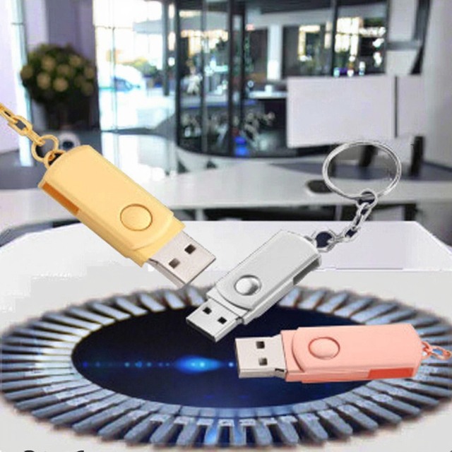 New Custom Logo Metal Swivel USB 2.0/3.0 Flash Drive 8GB-128GB-High-Speed Promotional Gift for Events & Car