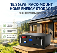 Batería LiFePO4 de 51.2V 300Ah 15.36kWh para Montaje en Rack de 19 Pulgadas, 200A, BMS Inteligente, CAN, RS485, RS232, IP21, 6000 Ciclos, para Energía Solar Doméstica