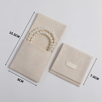 Pochette à bijoux en toile Guardidea 8*8cm avec insert, logo personnalisé, pochettes à bijoux pour bagues, boucles d'oreilles, pendentifs et bracelets