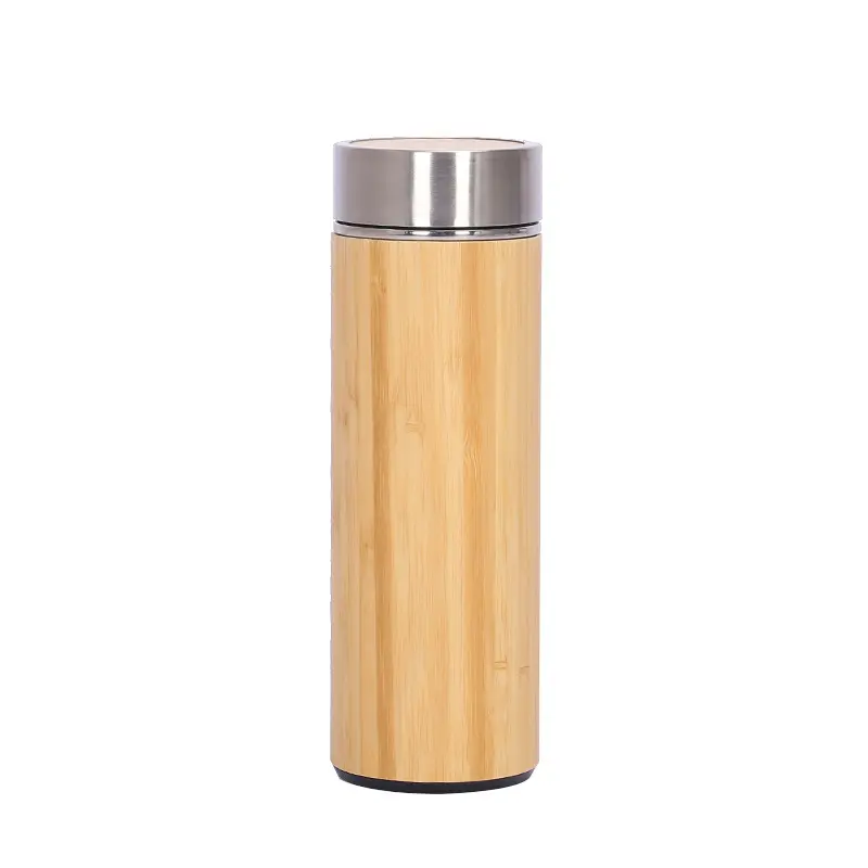 Taza de vacío de acero inoxidable transfronteriza de diseño clásico de 500ml, taza de coche de negocios de bambú, taza de oficina, Idea de regalo