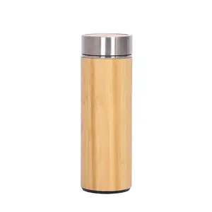 500ml Classic Design Cross-Border Stainless Steel Vacuum Mug Bamboo Business Car Cup Office Cup Gift Idea