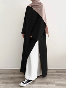 R-442 2025 yeni mütevazı rahat Abaya tasarımları ucuz geleneksel müslüman islami elbise 2 adet Set Dubai esinlenerek - Product Image 6