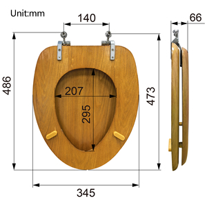 Siège de toilette en bois moulé avec placage en bois massif, charnière métallique durable, rond/allongé, fabriqué en Chine - Product Image 6