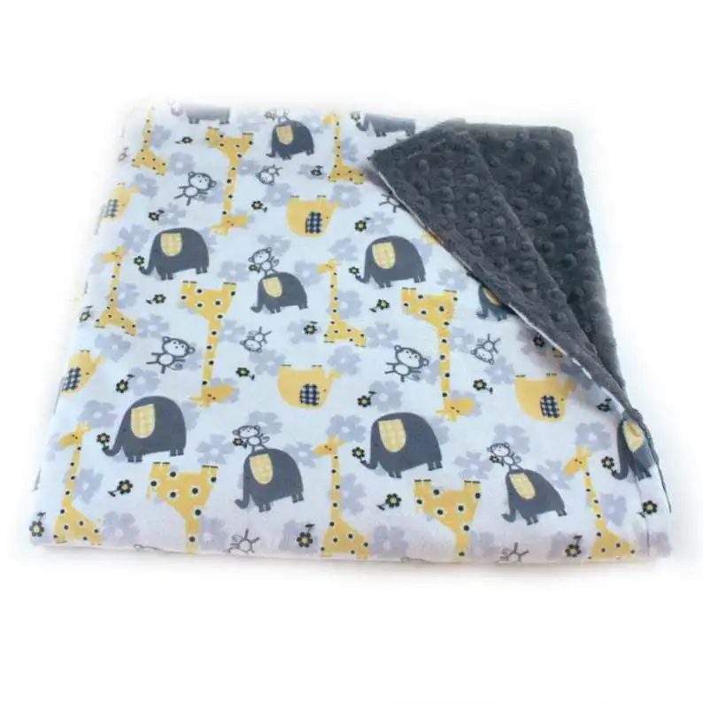 Neugeborenen Baby Affe Elefant giraffe gedruckt flanell korallen fleece decke niedliche Komfort über baby decke