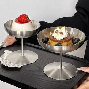 304 Paslanmaz Çelik Mat Dondurma İçecek Bardağı Uzun Tatlı Bardağı Milkshake Puding Meyve Salatası Kasesi - Product Image 3