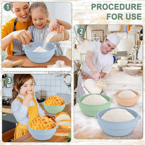 Kit de paniers de levage pliables en silicone pour la pâte à sourde, fournitures de boulangerie, outils de cuisson - Product Image 5