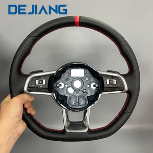 Volant en cuir complet pour Volkswagen <span class=keywords><strong>Golf7</strong></span>.5 GTI MK7 GTS GTD GTE <span class=keywords><strong>R</strong></span>-Line <span class=keywords><strong>Golf7</strong></span> GLI Polo Passat Jetta MK6 Golf6 - Product Image 1
