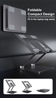 L301 Aluminium Alloy Zilveren Verstelbare Computerstandaard voor Laptop met 360° Draaibare Basis Ergonomische Opvouwbare Verhoger voor Bureau