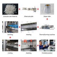 Mesin Thermoforming Otomatis Penuh untuk Piring dan Kotak Makanan Sekali Pakai dari PS/PP/PVC dengan Motor dan Pompa