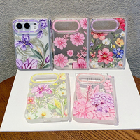 Étui de téléphone de luxe à motif floral aquarelle pour iPhone DUO 2026 18 Fold 18Ultra, coque rigide transparente antichoc élégante