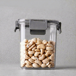 ANAX Clear Airtight Plastic <b>Storage</b> Jar Press Lock Food <b>Container</b> 2 PCS Set Fridge Organizer <b>Stackable</b> 900ml Kitchen Pantry Bin - Product Image 1