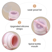 Bouteille de voyage en silicone souple résistante à l'eau approuvée par la TSA, 60 ml, mini flacon souple pour lotion, dentifrice, rechargeable