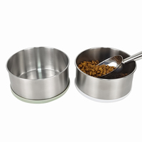 IKITCHEN Bol surélevé personnalisé avec logo pour animaux de compagnie, en acier inoxydable, avec base en silicone amovible antidérapante, pour nourriture et eau pour chien