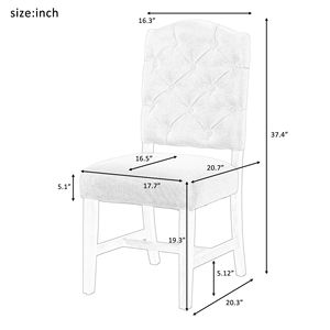 DB TREXM Ensemble de chaises de salle à manger de style rétro Espresso 4 chaises rembourrées avec dossier pour la maison, la salle à manger et le salon - Product Image 2