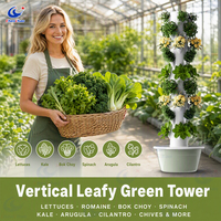 Tour hydroponique multi-tailles à 5-13 niveaux avec éclairage de culture, système de plantation aéroponique et aquaponique pour la culture de légumes à domicile en intérieur
