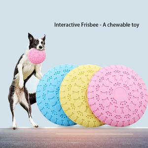 Frisbees pour chiens en silicone résistant aux morsures, jouets à mâcher ronds en caoutchouc pour l'entraînement des animaux de compagnie, en stock, offre spéciale - Product Image 2
