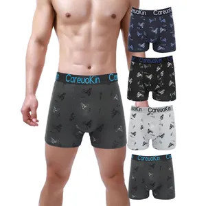 Careuokim men's trunks underwear guangdong quality printed boxers for custom logo elastic waistband 4cm DF7854