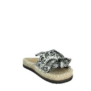 Ciabatta Bassa Donna SASS240770 Nero Bianco Sandali Piatti Stile Espadrillas - Product Image 5