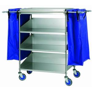 Carrello Ospedaliero in Acciaio Inox con 4 Ripiani, 70 Cm, Blu, Capacità 114 L, Carrello Medico - Product Image 1