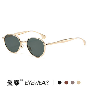 Oval Metal <b>Sunglasses</b> Silver Frame <b>Blue</b> Lens UV400 Protection Women's Fashion Retro Style - Product Image 4