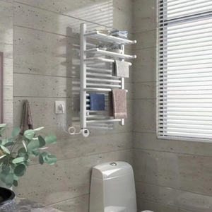 Sèche-serviettes mural en acier pour salle de bain - 10 barres, avec écran tactile intelligent et minuterie - Product Image 3