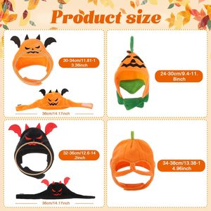 Huhumy - Gorro de Calabaza de Halloween para Gatos, Disfraz Ajustable para Mascotas, Gorro de Lana para Perros Pequeños y Medianos, para Fiestas de Halloween - Product Image 3