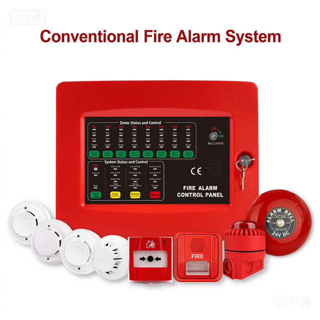 New Design Fire Detection Alarm System with 1/2/4/8 Zones Conventional Fire Alarm Control Panel