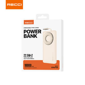 RECCI RPB-P58 10000mAh 22.5W Chargeur portable à charge rapide avec câble rétractable intégré - Product Image 2