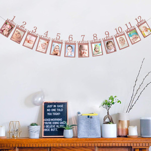 Bandera Rectangular Decorativa para Colgar con Foto del Bebé de 1er Cumpleaños, 1 Año, 12 Meses, Decoración de Cumpleaños - Product Image 4