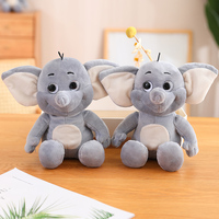 Jouets importés de Chine, éléphant en peluche, coton super doux, rembourrage en PP lesté, broderie, cadeau d'anniversaire, 25 cm, sac OPP