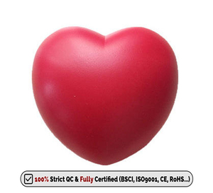 Balle anti-stress promotionnelle personnalisée en mousse PU, forme cœur rouge, souple, cadeau - Product Image 2