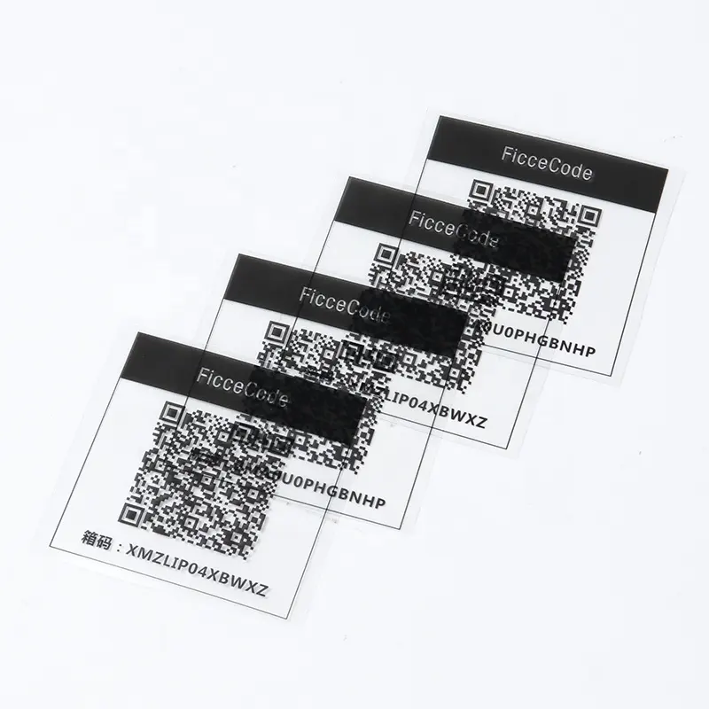 Custom printing high quality vial transparent label barcoded serial number label sticker qr codes manufacturer