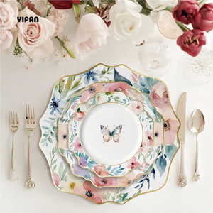 Set di Stoviglie in Ceramica Sunfloewr 2025 Nuovo Design con Motivo Pastorale Nuovi Piatti per Matrimoni ed Eventi/Catering/Noleggio - Product Image 2
