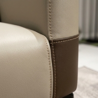 Modernes Minimalistisches Echtleder-Sofa-Set Luxuriöse Dreisitzer-Couch und Sessel für Zeitgenössische Büroräume