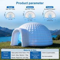 Dôme igloo gonflable blanc personnalisé, imperméable, abri pour événements en plein air, location pour entreprises de fêtes
