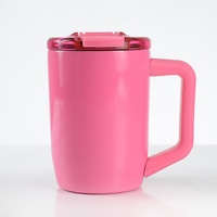 Mug isotherme en acier inoxydable de 15 oz, tasse à double paroi avec poignée supérieure anti-fuite, mugs à café colorés, bouteille à lait