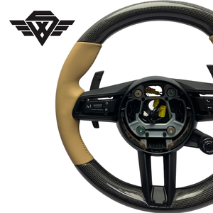 Volante de Coche de Fibra de Carbono Real de Estilo <span class=keywords><strong>Clásico</strong></span> Personalizado de Lujo para Porsche 992 718 Boxster Cayman Cayenne, Calidad Premium - Product Image 6