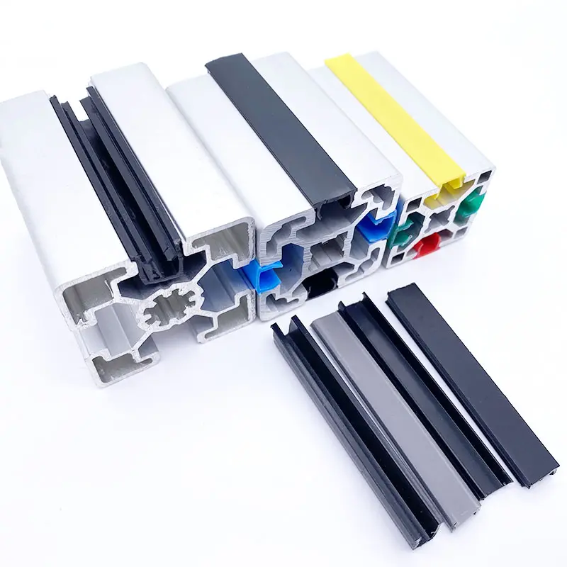 Custom 2020 3030 4040 4545 Serie Aluminium Profiel Multicolor Pvc Pp Plastic Cover Strip