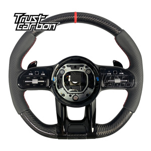 Volante de Fibra de Carbono Personalizado para <span class=keywords><strong>Mercedes</strong></span>-Benz W167 W205 W213 Clase G G63 Clase C Clase E GLE GLA <span class=keywords><strong>35</strong></span> 43 53 63 <span class=keywords><strong>AMG</strong></span> GT S65 - Product Image 1