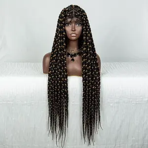 Sharopul colore nero/marrone scuro bicolore miscelazione Africa Jumbo intrecciare i capelli capelli sintetici parrucche intrecciate in pizzo pieno