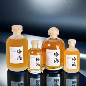 Bouteille <span class=keywords><strong>de</strong></span> vin en verre transparente vide <span class=keywords><strong>de</strong></span> 500 ml avec bouchon en bois scellé, sérigraphie et gravure pour l'emballage du brandy et <span class=keywords><strong>de</strong></span> la tequila - Product Image 2