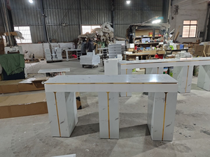 Customized Luxury 2-Seat <strong>Nail</strong> <strong>Tech</strong> Table Modern Art <strong>Desk</strong> &amp; Metal Manicure Drawers Made of Wood with 8 Year Warranty - Product Image 3