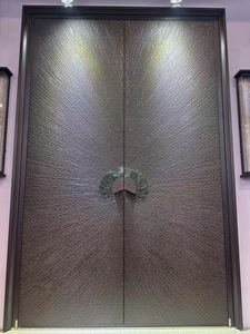 Porte d'entrée résidentielle de style moderne en aluminium moulé robuste, portes d'entrée extérieures en aluminium de sécurité - Product Image 2